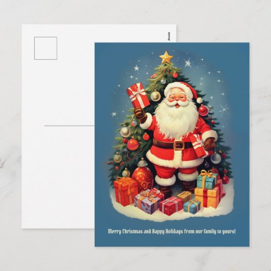 Kerstboom Santa Claus Gifts  Feestdagenkaart (Voorkant / Achterkant)
