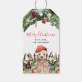Kerstboom: Santa Dog Pawty Cadeaulabel (Voorkant)