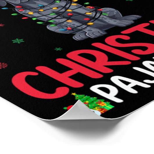 Kerstboom Santa Duitse Kortharige Pointer Dog Chr Poster (Hoek)