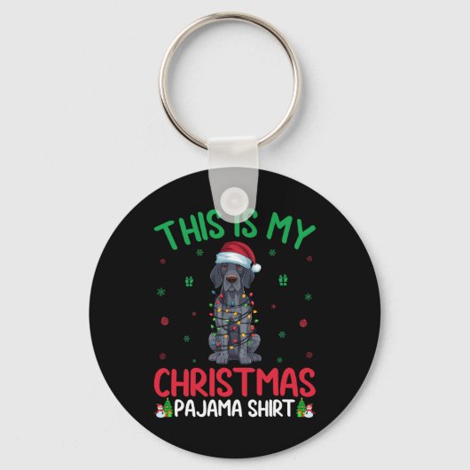 Kerstboom Santa Duitse Kortharige Pointer Dog Chr Sleutelhanger (Voorkant)