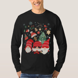 Kerstboom Santa Hat Funny Gnomes Santa Kerstmis T-shirt