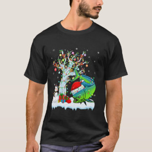 Kerstboom Santa Hat Mahi Mahi Fish Christ T-shirt