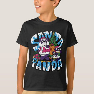 Kerstboom Santa Panda Kinder Jongen Meisje Kerstmi T-shirt