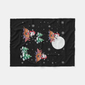 Kerstboom Santa Riding Armadillo Grappige Kerstmis Fleece Deken (Voorkant (Horizontaal))