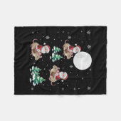 Kerstboom Santa Riding Dormouse Grappige kerst Fleece Deken (Voorkant (Horizontaal))