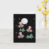 Kerstboom Santa Riding Dormouse Grappige kerst Kaart (Gele Bloem)