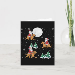 Kerstboom Santa Riding Ierse Wolfshond hond Funny Kaart