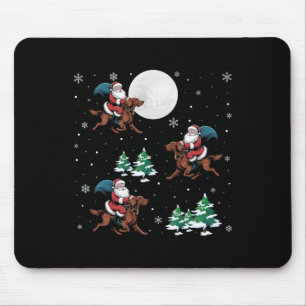 Kerstboom Santa Riding Irish Setter Dog Funny Chri Muismat