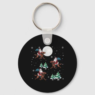 Kerstboom Santa Riding Irish Setter Dog Funny Chri Sleutelhanger