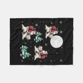 Kerstboom Santa Riding Maltese hond Grappige Kerst Fleece Deken (Voorkant (Horizontaal))