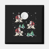 Kerstboom Santa Riding Maltese hond Grappige Kerst Magneet (Voorkant)