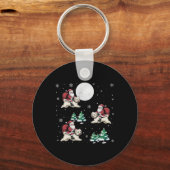 Kerstboom Santa Riding Maltese hond Grappige Kerst Sleutelhanger (Voorkant)