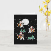 Kerstboom Santa Riding Saint Bernard Hond Grappige Kaart (Gele Bloem)
