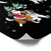 Kerstboom Santa Riding Saint Bernard Hond Grappige Poster (Hoek)