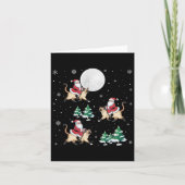 Kerstboom Santa Riding Siamese kat Grappige Kerstm Kaart (Voorkant)