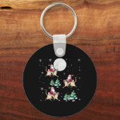 Kerstboom Santa Riding Siamese kat Grappige Kerstm Sleutelhanger (Voorkant)