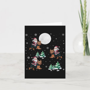 Kerstboom Santa Riding Yorkshire Terrier Grappig K Kaart