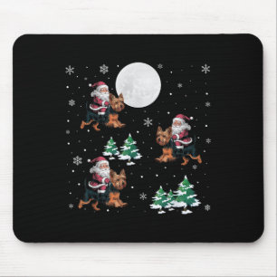 Kerstboom Santa Riding Yorkshire Terrier Grappig K Muismat
