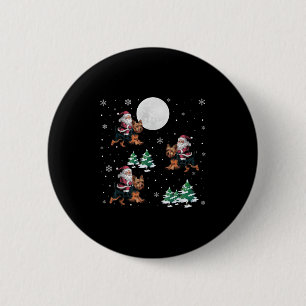 Kerstboom Santa Riding Yorkshire Terrier Grappig K Ronde Button 5,7 Cm