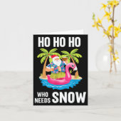 Kerstboom Santa Surfing Beach Vakantie X Kaart (Gele Bloem)