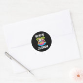 Kerstboom Santa Surfing Beach Vakantie X Ronde Sticker (Envelop)