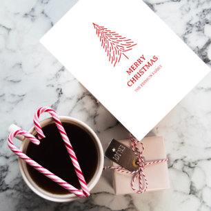 Kerstboom Scandi Minimalistisch Eenvoudig Vakantie Briefkaart