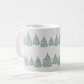 Kerstboom Scandinavisch kerstpatroon Koffiemok (Voorkant links)