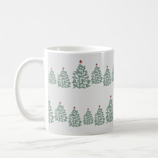 Kerstboom Scandinavisch kerstpatroon Koffiemok (Links)
