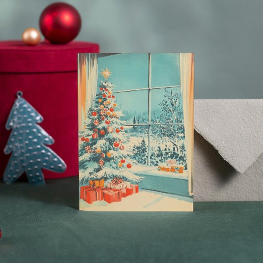 Kerstboom Scene Bericht Sjabloon uit het Verleden