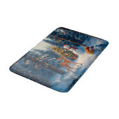 Kerstboom Scene Schattige Herten Fawn Snowman Badmat (Gekanteld)