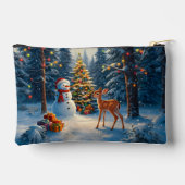 Kerstboom Scene Schattige Herten Fawn Snowman Etui (Achterkant)