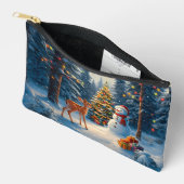 Kerstboom Scene Schattige Herten Fawn Snowman Etui (Open)