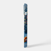 Kerstboom Scene Schattige Herten Fawn Snowman iPhone 15 Case (Linkerkant)