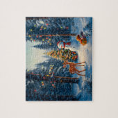 Kerstboom Scene Schattige Herten Fawn Snowman Legpuzzel (Verticaal)