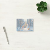 Kerstboom Scene Schattige Herten Fawn Snowman Post-it® Notes (Kantoor)