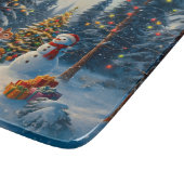 Kerstboom Scene Schattige Herten Fawn Snowman Snijplank (Hoek)