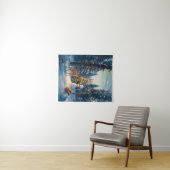 Kerstboom Scene Schattige Herten Fawn Snowman Wandkleed (In Situ (horizontaal))