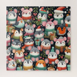 Kerstboom Schattig Kleurige Maretak Muizen Legpuzzel