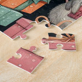 Kerstboom Schattig Kleurige Maretak Muizen Legpuzzel (Zijkant)