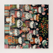 Kerstboom Schattig Kleurige Maretak Muizen Legpuzzel (Horizontaal)