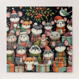 Kerstboom Schattig Kleurige Maretak Muizen Legpuzzel
