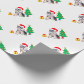 Kerstboom, schattige Yorkshire puppy dog & giften Cadeaupapier (Hoek)