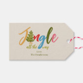 Kerstboom Schattigee Jingle Kleurrijke Typografie  Cadeaulabel (Voorkant (Horizontaal))