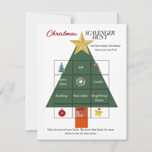 Kerstboom Schatzoekersactie Spelkaart Kaart