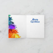 Kerstboom, schilder, primaire kleuren feestdagen kaart (Binnen)