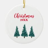 Kerstboom schilderijen keramisch ornament (Voorkant)