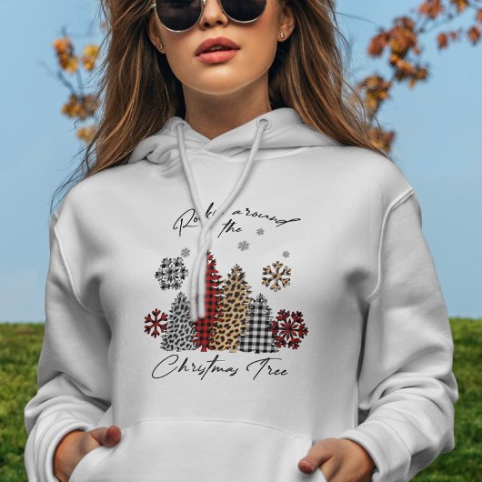 Kerstboom Schommelen Geruite Check Hoodie