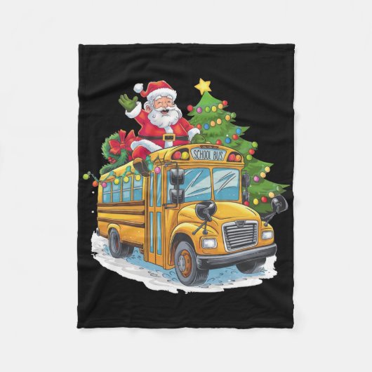 Kerstboom Schoolbus Chauffeur Kostuum Volwassenen Fleece Deken (Voorkant)
