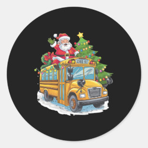Kerstboom Schoolbus Chauffeur Kostuum Volwassenen Ronde Sticker