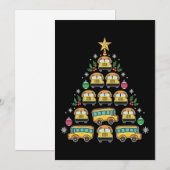 Kerstboom Schoolbus Grappige Chauffeur Kerstmis Feestdagenkaart (Voorkant / Achterkant)